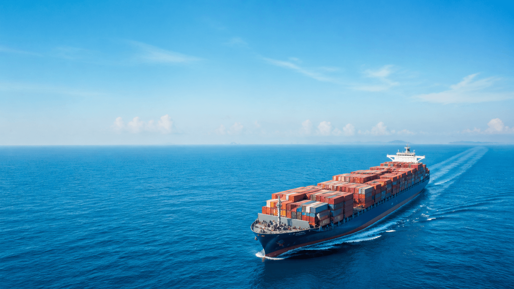 Container ship carrying global cargo
