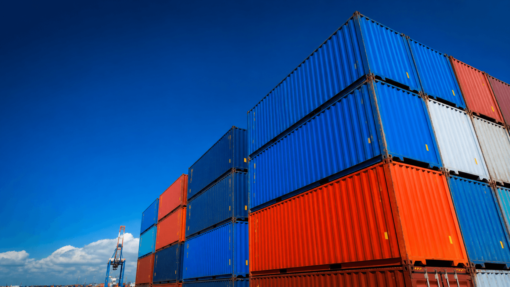 Colorful shipping containers at a global port