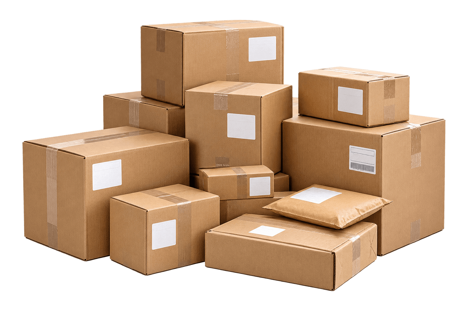 Stack of parcels ready for delivery